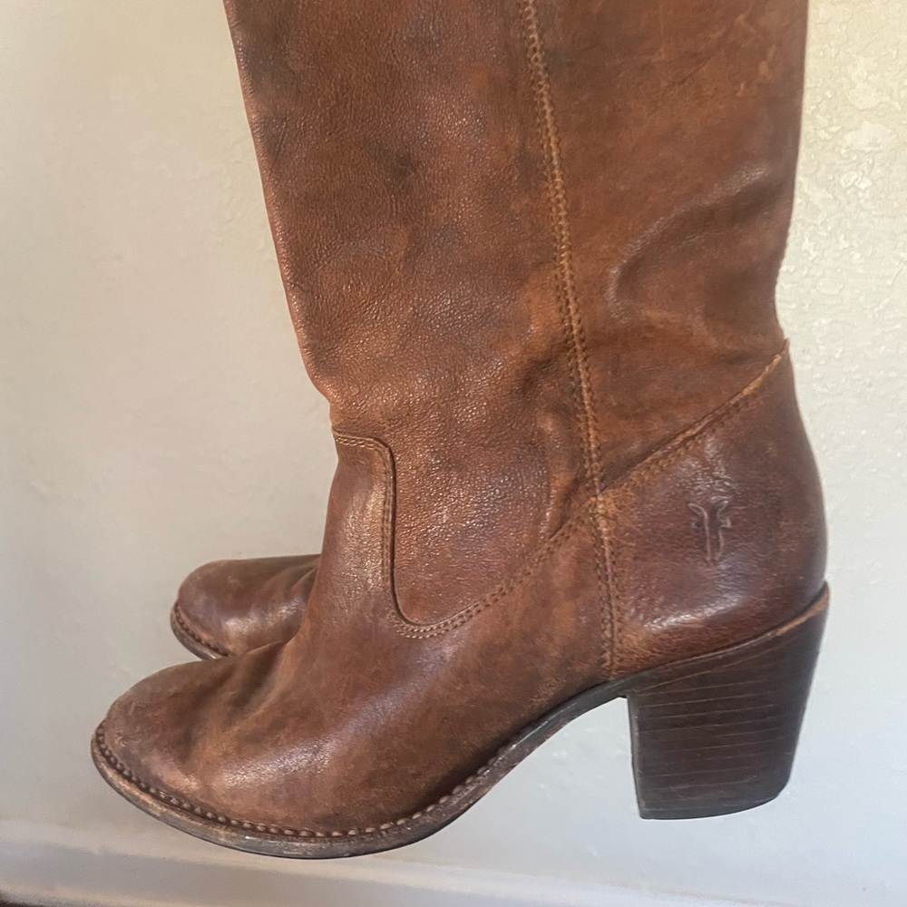Frye Brown Heeled Boots - Picture 3 of 5